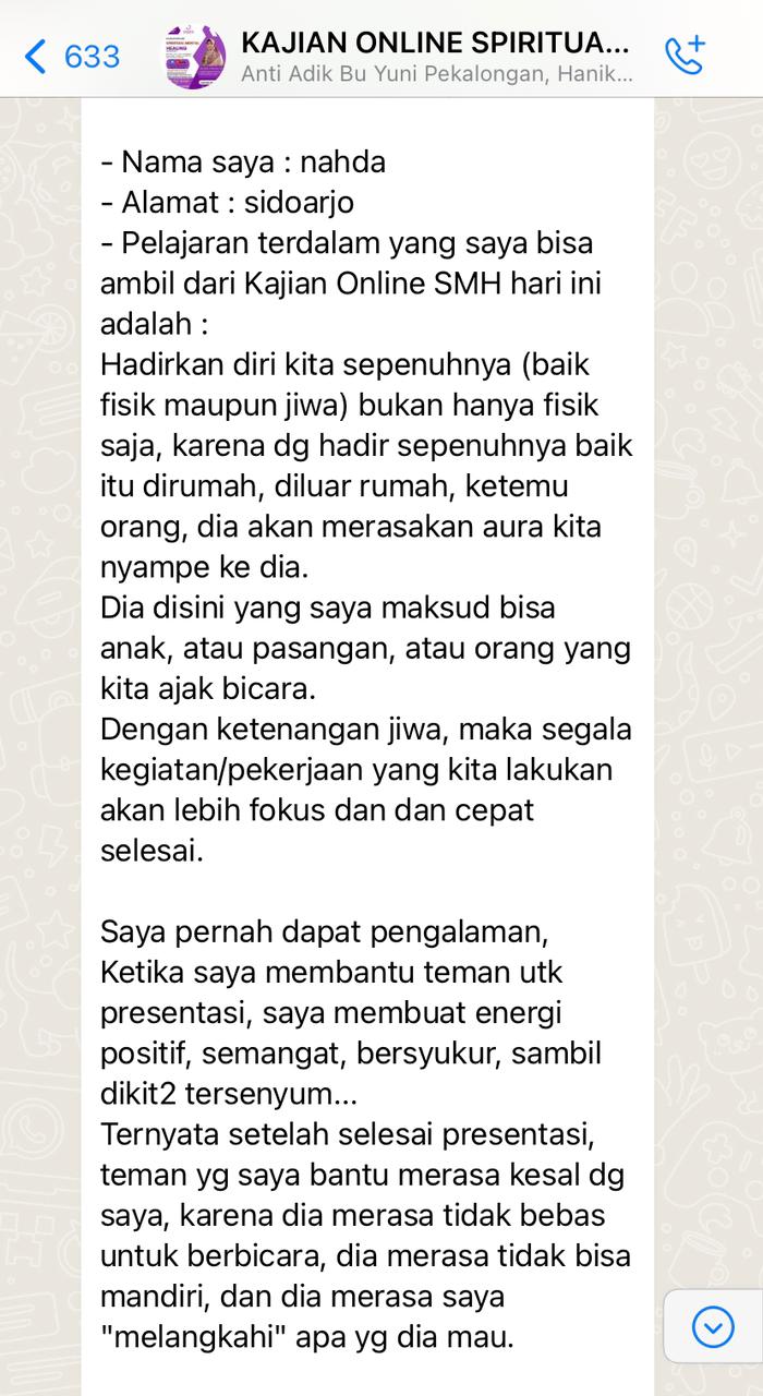Kajian Online “Spiritual Mental Healing” – Mba Elly – Yasifa Muslimah ...